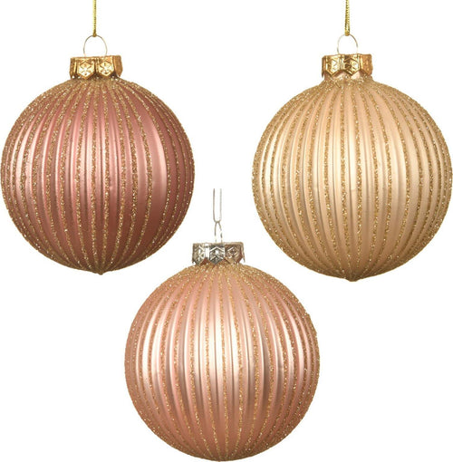 Palline per albero di Natale in vetro con righe da 8 cm, confezione da 4 pezzi Casa e cucina/Decorazioni per interni/Addobbi e decorazioni per ricorrenze/Decorazioni natalizie/Addobbi e decorazioni/Palle e palline MagiediNatale.it - Altamura, Commerciovirtuoso.it