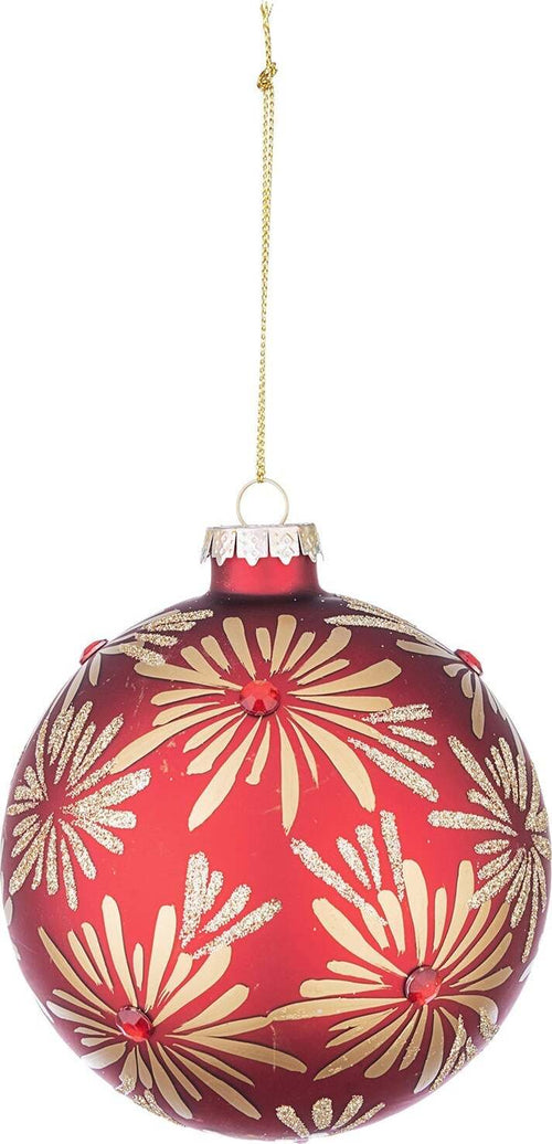 Palline per albero di natale in vetro Daisy Rosso e Oro pendaglio Tinta Unita Ø 10 cm Casa e cucina/Decorazioni per interni/Addobbi e decorazioni per ricorrenze/Decorazioni natalizie/Addobbi e decorazioni/Palle e palline MagiediNatale.it - Altamura, Commerciovirtuoso.it