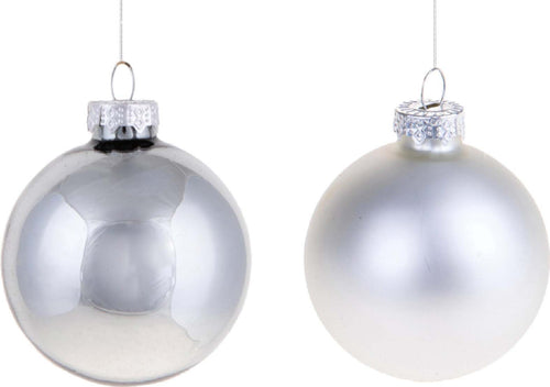 Palline per albero di Natale in vetro decorate color Argento e Bianco lucido e opaco Casa e cucina/Decorazioni per interni/Addobbi e decorazioni per ricorrenze/Decorazioni natalizie/Addobbi e decorazioni/Palle e palline MagiediNatale.it - Altamura, Commerciovirtuoso.it