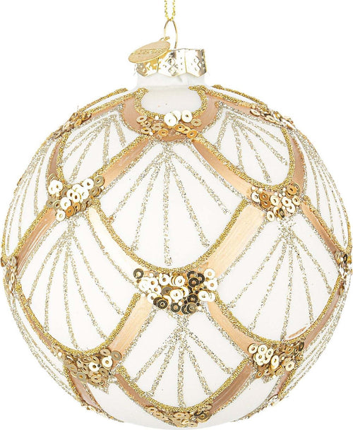 Palline per albero di Natale in vetro decorate color Bianco Champagne Casa e cucina/Decorazioni per interni/Addobbi e decorazioni per ricorrenze/Decorazioni natalizie/Addobbi e decorazioni/Palle e palline MagiediNatale.it - Altamura, Commerciovirtuoso.it