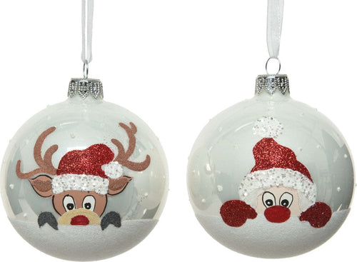 Palline per albero di Natale in vetro decorate con Babbo e Renna da 8 cm, confezione 6 pezzi Casa e cucina/Decorazioni per interni/Addobbi e decorazioni per ricorrenze/Decorazioni natalizie/Addobbi e decorazioni/Palle e palline MagiediNatale.it - Altamura, Commerciovirtuoso.it