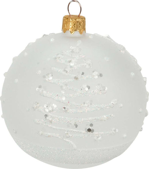 Palline per albero di Natale in vetro decorate con glitter color Bianco Casa e cucina/Decorazioni per interni/Addobbi e decorazioni per ricorrenze/Decorazioni natalizie/Addobbi e decorazioni/Palle e palline MagiediNatale.it - Altamura, Commerciovirtuoso.it