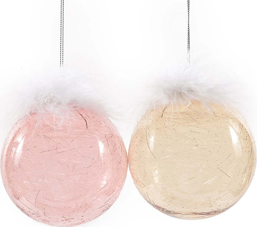 Palline per albero di Natale in vetro decorate con piume Rosa e Oro da 10 cm, confezione da 6 pezzi Casa e cucina/Decorazioni per interni/Addobbi e decorazioni per ricorrenze/Decorazioni natalizie/Addobbi e decorazioni/Palle e palline MagiediNatale.it - Altamura, Commerciovirtuoso.it