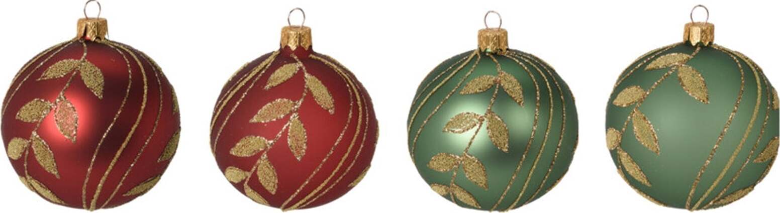 Palline per albero di Natale in vetro decorate da Ø10 cm color Rosso e Verde Casa e cucina/Decorazioni per interni/Addobbi e decorazioni per ricorrenze/Decorazioni natalizie/Addobbi e decorazioni/Palle e palline MagiediNatale.it - Altamura, Commerciovirtuoso.it