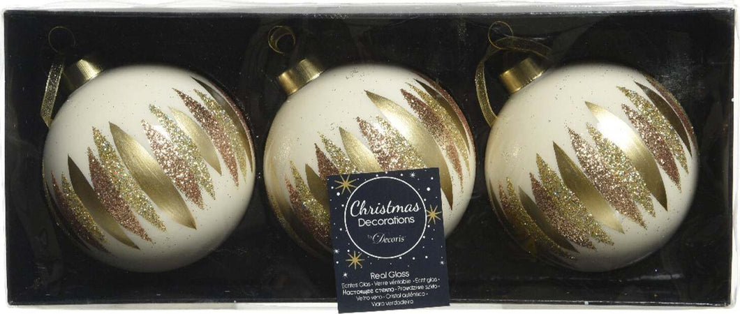 Palline per albero di Natale in vetro decorate da 8 cm, confezione da 3 pezzi Casa e cucina/Decorazioni per interni/Addobbi e decorazioni per ricorrenze/Decorazioni natalizie/Addobbi e decorazioni/Palle e palline MagiediNatale.it - Altamura, Commerciovirtuoso.it