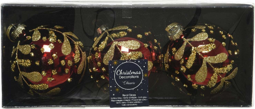 Palline per albero di Natale in vetro decorate da 8 cm, confezione da 3 pezzi Casa e cucina/Decorazioni per interni/Addobbi e decorazioni per ricorrenze/Decorazioni natalizie/Addobbi e decorazioni/Palle e palline MagiediNatale.it - Altamura, Commerciovirtuoso.it