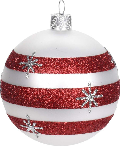 Palline per albero di Natale in vetro decorate fasciate color Bianco e Rosso Casa e cucina/Decorazioni per interni/Addobbi e decorazioni per ricorrenze/Decorazioni natalizie/Addobbi e decorazioni/Palle e palline MagiediNatale.it - Altamura, Commerciovirtuoso.it