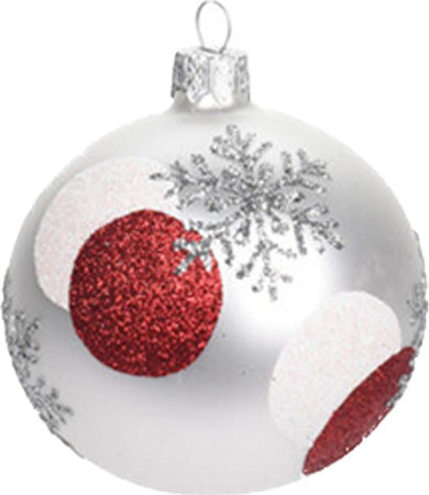 Palline per albero di Natale in vetro decorate fasciate color Bianco e Rosso Casa e cucina/Decorazioni per interni/Addobbi e decorazioni per ricorrenze/Decorazioni natalizie/Addobbi e decorazioni/Palle e palline MagiediNatale.it - Altamura, Commerciovirtuoso.it
