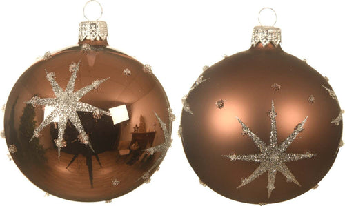 Palline per albero di Natale in vetro decorate Nocciola con Stelle e Puntini da 8 cm, confezione 6 pezzi Casa e cucina/Decorazioni per interni/Addobbi e decorazioni per ricorrenze/Decorazioni natalizie/Addobbi e decorazioni/Palle e palline MagiediNatale.it - Altamura, Commerciovirtuoso.it