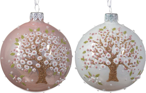 Palline per albero di Natale in vetro decorato bianco e rosa da Ø 8 cm, confezione da 6 pezzi Casa e cucina/Decorazioni per interni/Addobbi e decorazioni per ricorrenze/Decorazioni natalizie/Addobbi e decorazioni/Palle e palline MagiediNatale.it - Altamura, Commerciovirtuoso.it