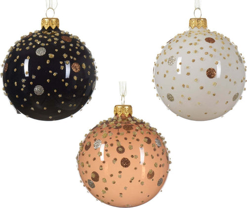 Palline per albero di Natale in vetro decorato rosa, nero e bianco da Ø 8 cm, confezione da 12 pezzi Casa e cucina/Decorazioni per interni/Addobbi e decorazioni per ricorrenze/Decorazioni natalizie/Addobbi e decorazioni/Palle e palline MagiediNatale.it - Altamura, Commerciovirtuoso.it