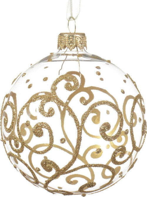 Palline per albero di Natale in vetro decorato trasparente e oro da Ø 8 cm, confezione da 6 pezzi Casa e cucina/Decorazioni per interni/Addobbi e decorazioni per ricorrenze/Decorazioni natalizie/Addobbi e decorazioni/Palle e palline MagiediNatale.it - Altamura, Commerciovirtuoso.it