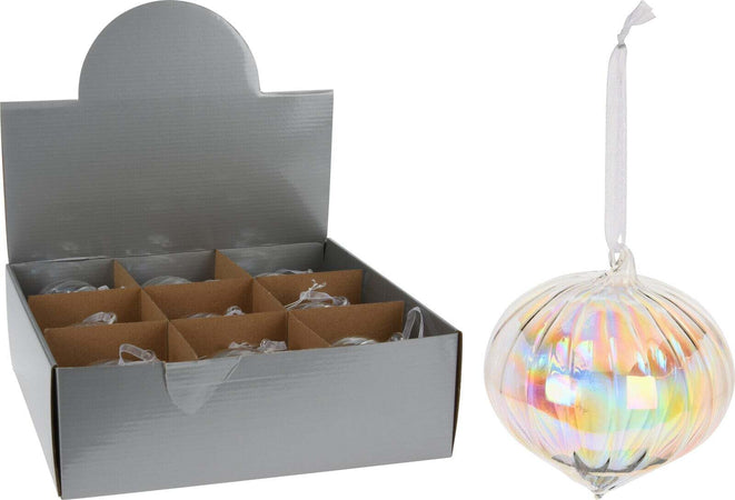 Palline per albero di natale in vetro iridescente pendaglio trasparente Ø 10 cm, 9 Pezzi Casa e cucina/Decorazioni per interni/Addobbi e decorazioni per ricorrenze/Decorazioni natalizie/Addobbi e decorazioni/Palle e palline MagiediNatale.it - Altamura, Commerciovirtuoso.it