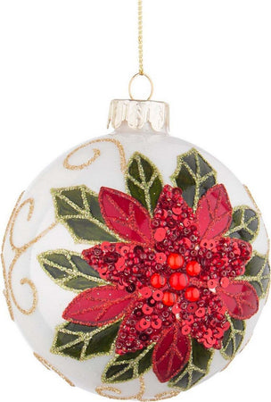 Palline per albero di Natale in vetro Poinsezia Rosso e Bianco con pendaglio Tinta Unita Casa e cucina/Decorazioni per interni/Addobbi e decorazioni per ricorrenze/Decorazioni natalizie/Addobbi e decorazioni/Palle e palline MagiediNatale.it - Altamura, Commerciovirtuoso.it