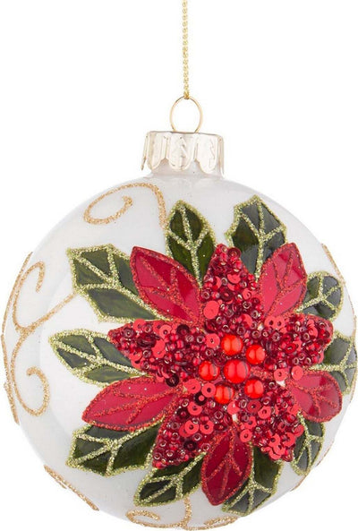 Palline per albero di Natale in vetro Poinsezia Rosso e Bianco con pendaglio Tinta Unita Casa e cucina/Decorazioni per interni/Addobbi e decorazioni per ricorrenze/Decorazioni natalizie/Addobbi e decorazioni/Palle e palline MagiediNatale.it - Altamura, Commerciovirtuoso.it