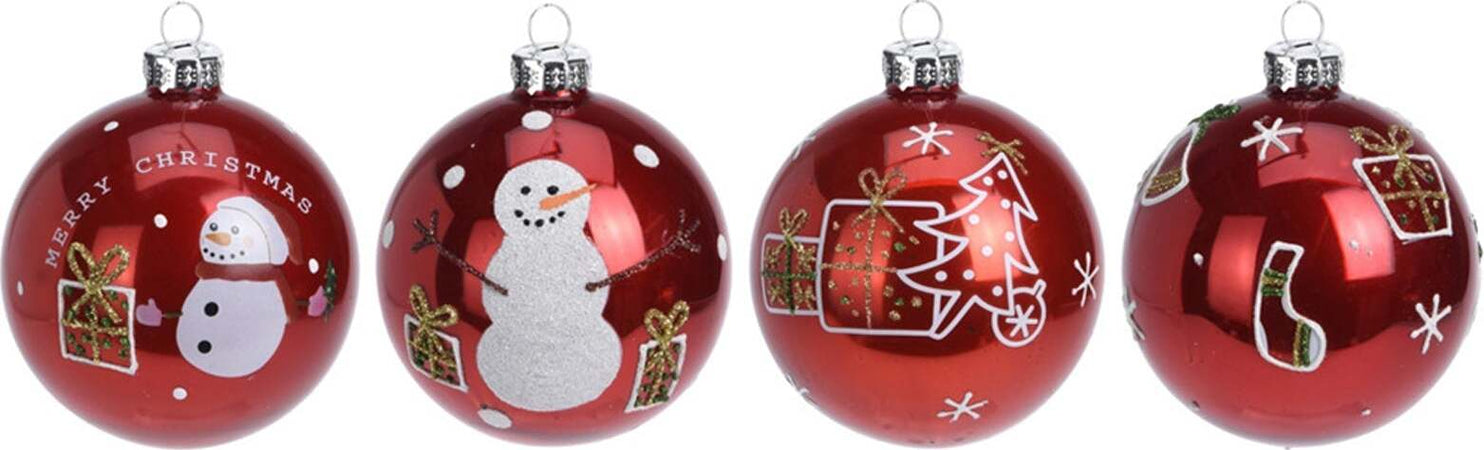 Palline per albero di natale in vetro Rosso da Ø 8 cm pendaglio decorato, 12 Pezzi Casa e cucina/Decorazioni per interni/Addobbi e decorazioni per ricorrenze/Decorazioni natalizie/Addobbi e decorazioni/Palle e palline MagiediNatale.it - Altamura, Commerciovirtuoso.it