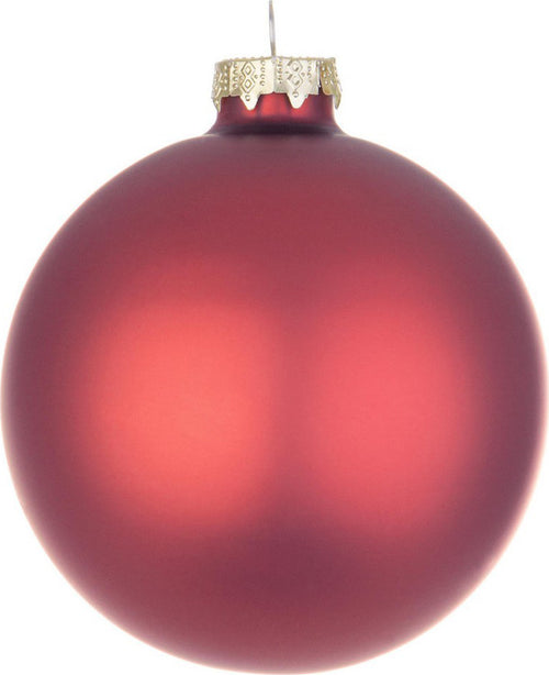 Palline-per-albero-di-Natale,-sfera-vetro-rosso-lava-opaco