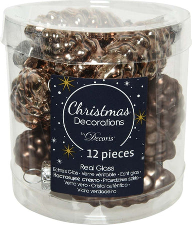 Palline Pigne per albero di natale in vetro color Noce da Ø 2,5 cm, tubo da 12 pezzi Casa e cucina/Decorazioni per interni/Addobbi e decorazioni per ricorrenze/Decorazioni natalizie/Addobbi e decorazioni/Palle e palline MagiediNatale.it - Altamura, Commerciovirtuoso.it