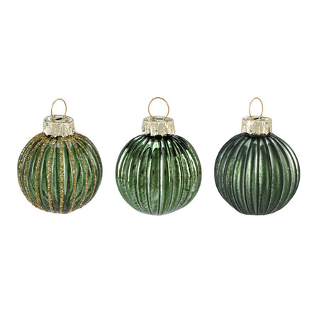 Palline per albero di Natale in vetro decorate colore verde con brillantini