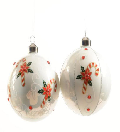 Pallina natalizia con candy decorativo in vetro per albero di Natale Ø 10 cm