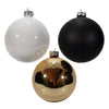 Palline in vetro Mix Oro Nero Bianco tinta unita per albero di Natale