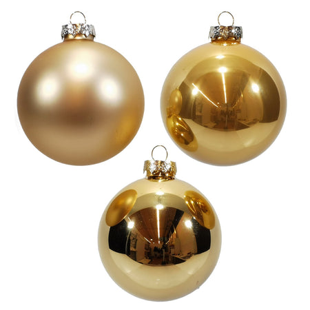 Palline in vetro "Mix Oro" tinta unita per albero di Natale moderno ed elegante