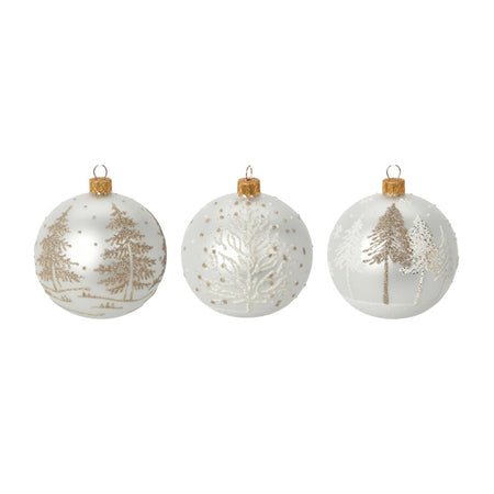 12 palline per albero di natale in vetro con Glitter da Ø 8 cm pendaglio decorato