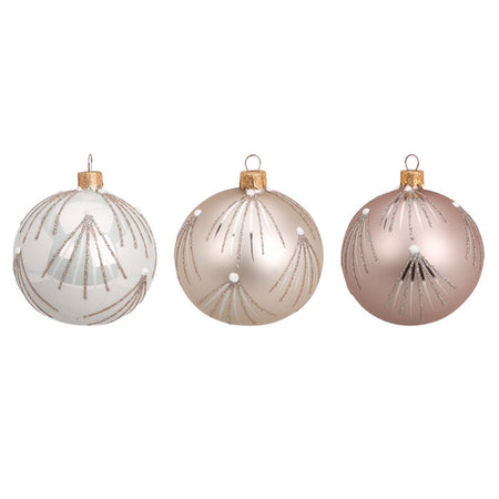 Palline per albero di Natale, in Vetro, con glitter, Ø 100 mm, 6 pezzi