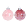 Set 12 Palline per albero di natale in vetro Frozen Rosa Tinta Unita Ø 8 cm