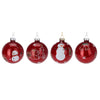 Sfere per albero di Natale in vetro colore rosso per decorazione natalizia