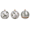 Palline per albero di Natale, in Vetro, con foglie decorative, Ø 100 mm, 6 pezzi