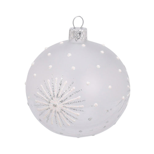 Palline per albero di Natale, in Vetro, con glitter, Ø 80 mm, 12 pezzi