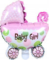 Palloncini-Palloncino-2pz-Carrozzina-Rosa-Bambina-Nascita-43x28cm-Compleanni-Party