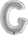 Palloncino-Mylar-14''-(35CM)-Lettera-G-Silver-(Argento)
