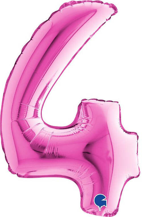Palloncino-Mylar-14''-(35CM)-Numero-4-Fuxia-Grabo-Srl-(Palloncini-Mylar)