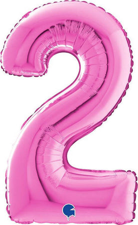 Palloncino-Mylar-26''-(65CM)-Numero-2-Fuxia-Grabo-Srl-(Palloncini-Mylar)