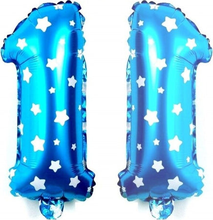 Palloncino-Numero-1-Azzurro-Stelle-Bianche-35cm-Elio-Decorazione-Party-Festa