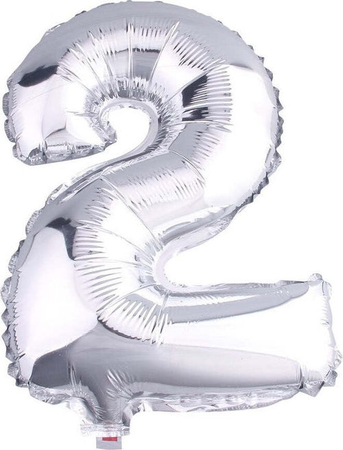 Palloncino-Numero-2-Gonfiabile-Elio-Argento-35-Cm-Compleanno-Festa-Party-Casa