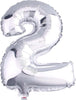 Palloncino-Numero-2-Gonfiabile-Elio-Argento-35-Cm-Compleanno-Festa-Party-Casa