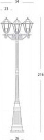 Palo-Alto-Da-Esterno-H216Cm-Esagonale-Alluminio-E-Vetro-Nero-1-Luce-E27