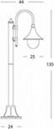 Palo-Basso-Da-Esterno-H135Cm-Lampara-Alluminio-E-Termoplastica-Nero-1-Luce-E27