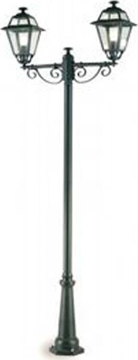 Palo-Da-Esterno-Contemporaneo-250Cm-Elegance-Alluminio-E-Vetro-Grigio-2-Luci-E27