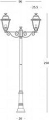 Palo-Da-Esterno-Contemporaneo-250Cm-Elegance-Alluminio-E-Vetro-Grigio-2-Luci-E27