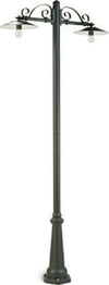 Palo-Da-Esterno-Contemporaneo-Antique-Alluminio-E-Porcellana-Grigio-2-Luci-E27