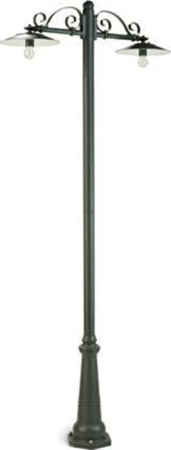 Palo-Da-Esterno-Contemporaneo-Antique-Alluminio-E-Porcellana-Grigio-2-Luci-E27