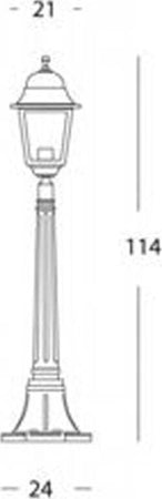 Palo-Da-Esterno-Contemporaneo-H114Cm-Quadrata-Alluminio-E-Vetro-Nero-1-Luce-E27