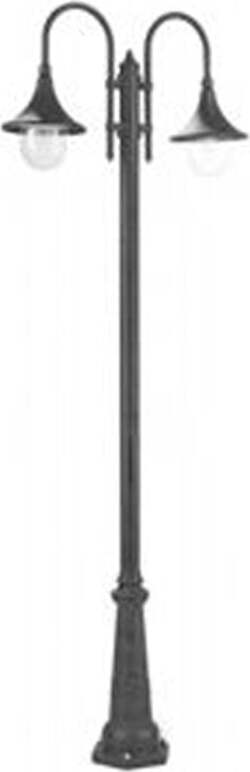 Palo-Da-Esterno-H230Cm-Lampara-Alluminio-E-Termoplastica-Nero-2-Luci-E27