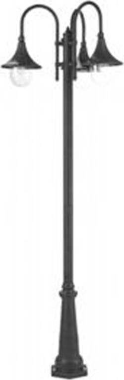 Palo-Da-Esterno-H230Cm-Lampara-Alluminio-E-Termoplastica-Nero-3-Luci-E27