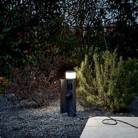 Palo-Da-Esterno-In-Alluminio-Moderno-Espina-Grigio-2-Luci
