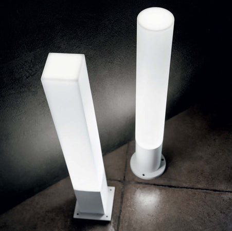 Palo-Da-Esterno-Quadrato-Moderno-Edo-Alluminio-Materie-Plastiche-Bianco-Gx53
